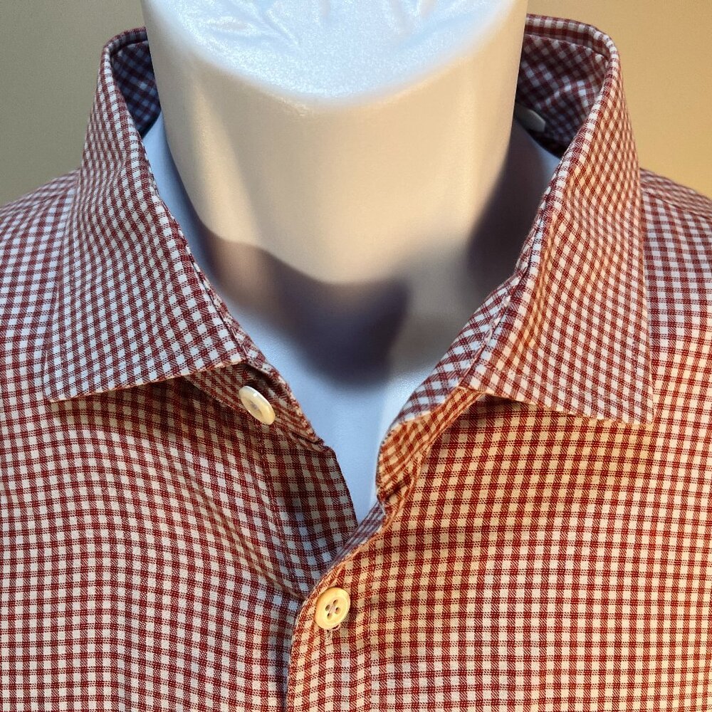 Billy Reid Men’s Standard Fit Shirt XL Red Blue Check Plaid LS EUC 🔥👔